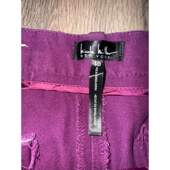 Nicole Miller Womens HillTop and Plumberry Cotton/Polyester Pants Size 10 Style - Picture 9 of 12